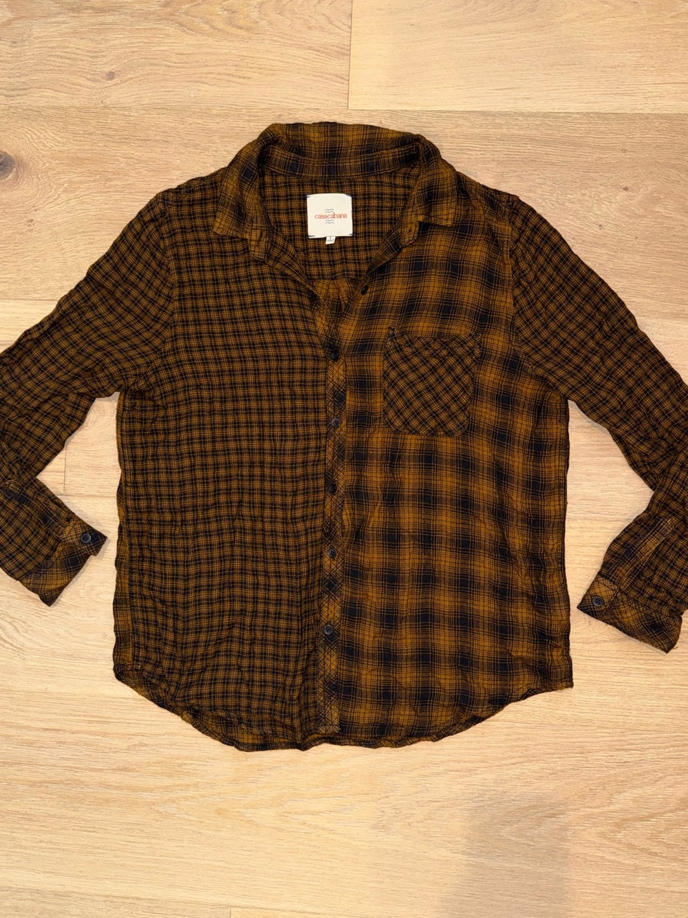 Casa Cabana Rayon Plaid Flannel Size Large
